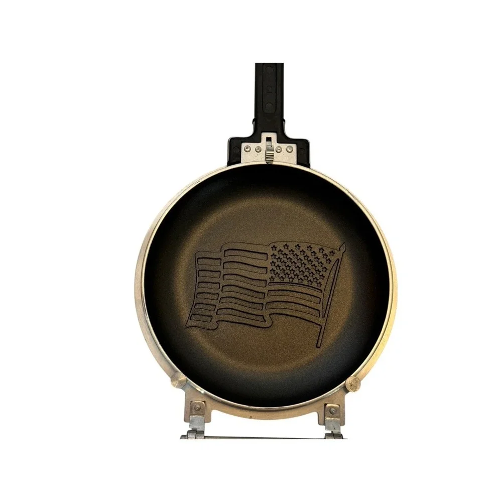 Vintage Range Rider Flip It Pancake Maker‎ for Stove Top US Flag Imprint